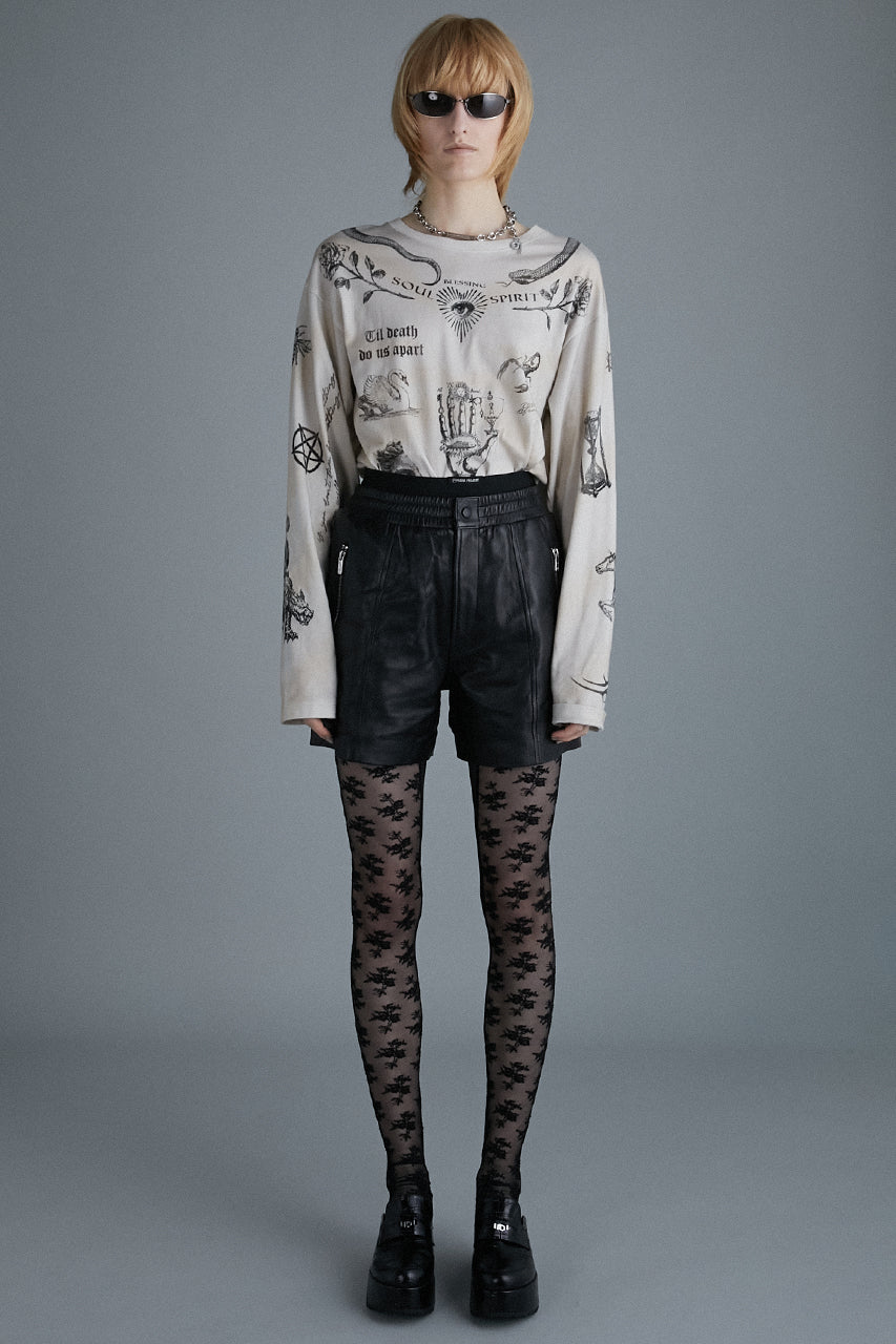 Flower Motif Lace Tights