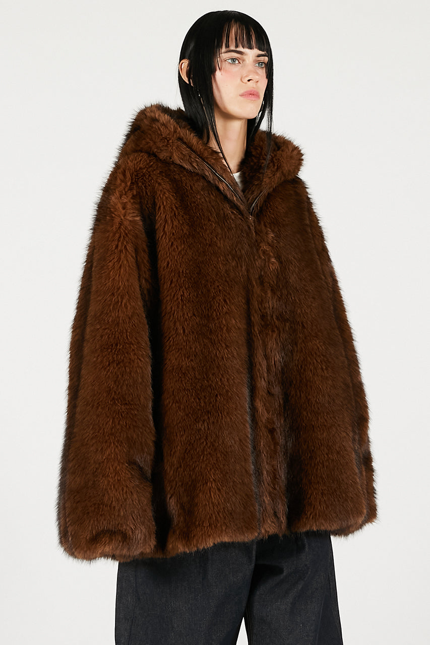 Fake Fur Hooded Hoodie