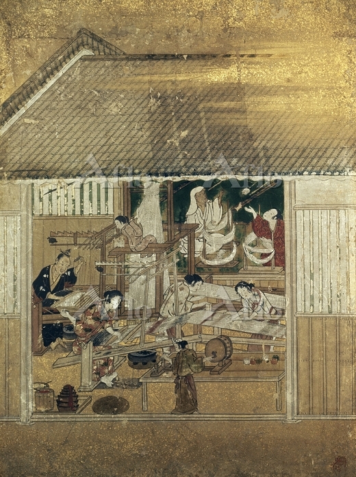 狩野吉信 「紙本着色職人尽絵 機織師」 [33793702]のアート作品 - アフロ