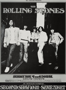 Shop Rolling Stones - Oakland Coliseum 1969 Poster - Printed Originals