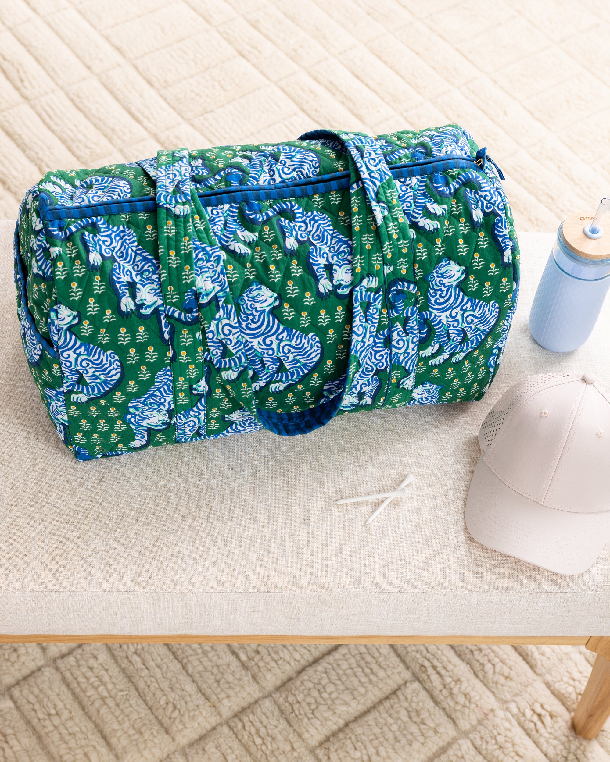 Tiger Queen Quilted Duffle Bag Jade – Printfresh