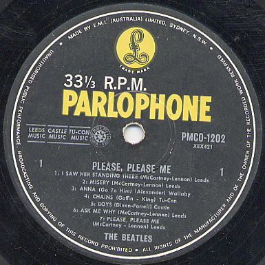 BEATLES オーストラリア盤LP (1) Please Please Me - BEATLES世界各国