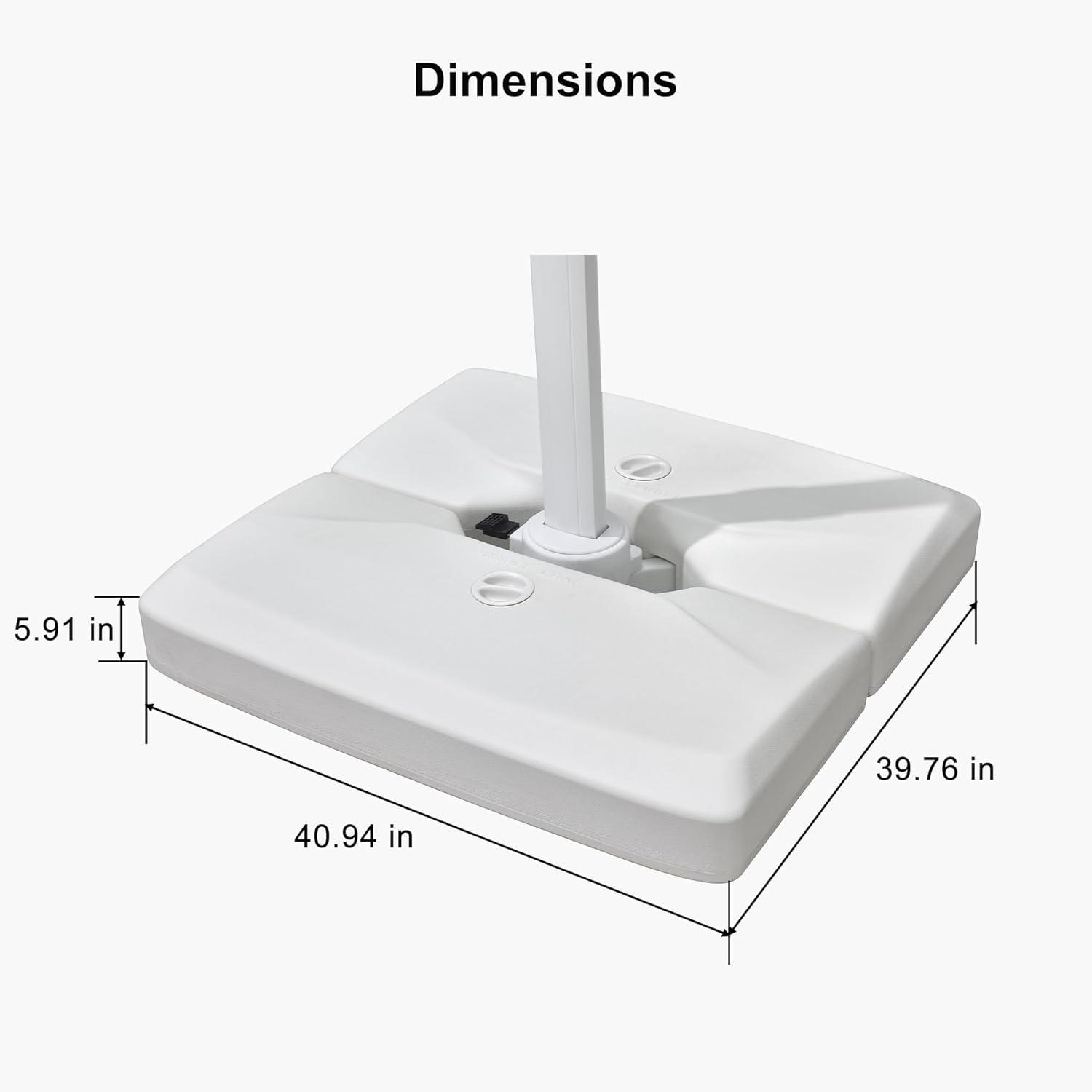 PURPLE LEAF White Patio Cantilever Umbrella Base for Large Umbrella