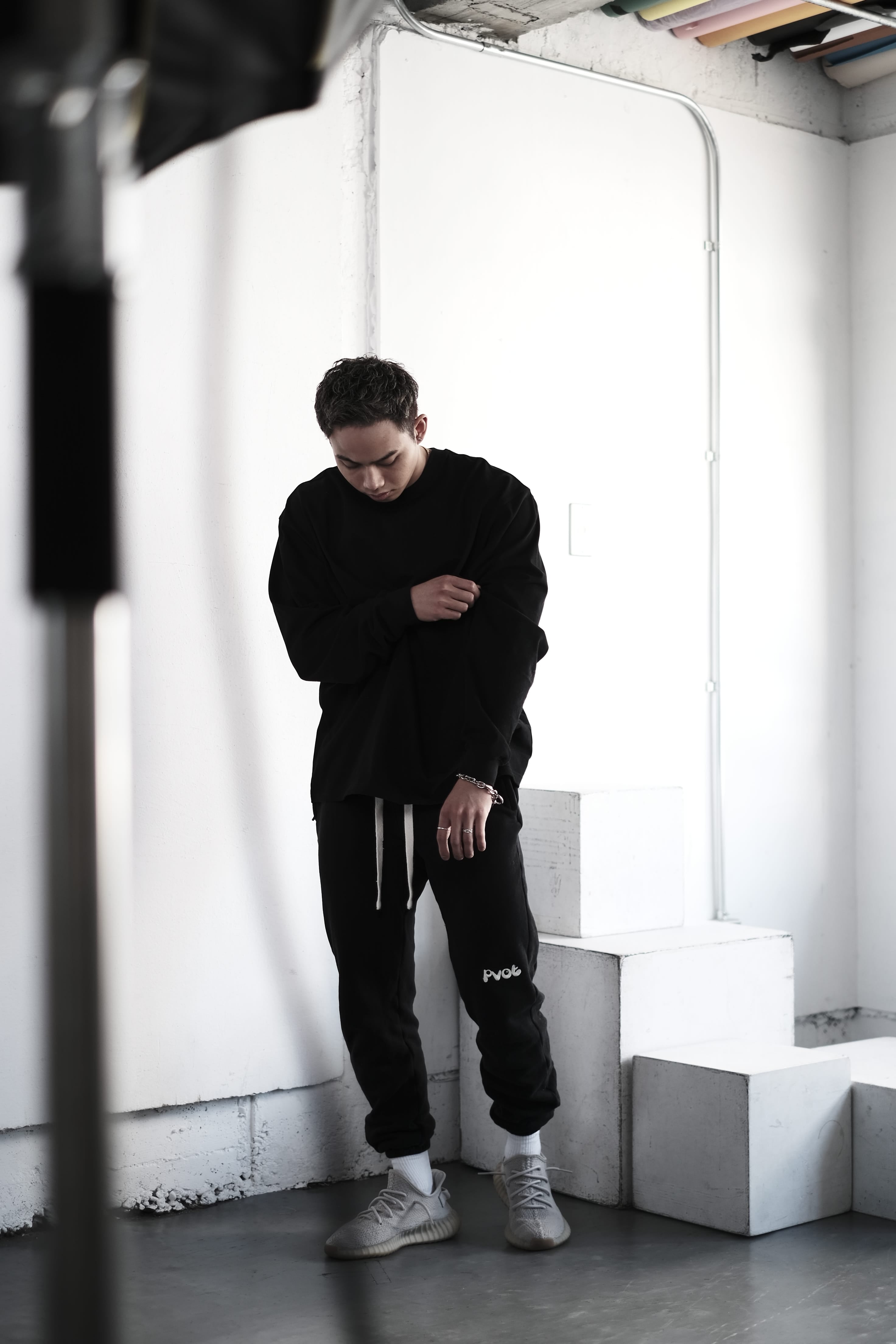 Pvot OverSized Long Sleeve T-shirts (Black)