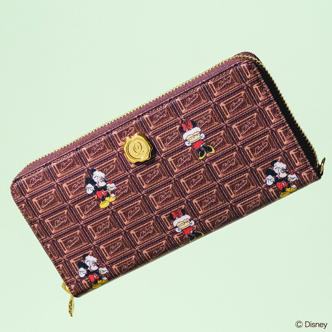 チョコレート ミッキー＆ミニー/ラウンドファスナーウォレット（財布