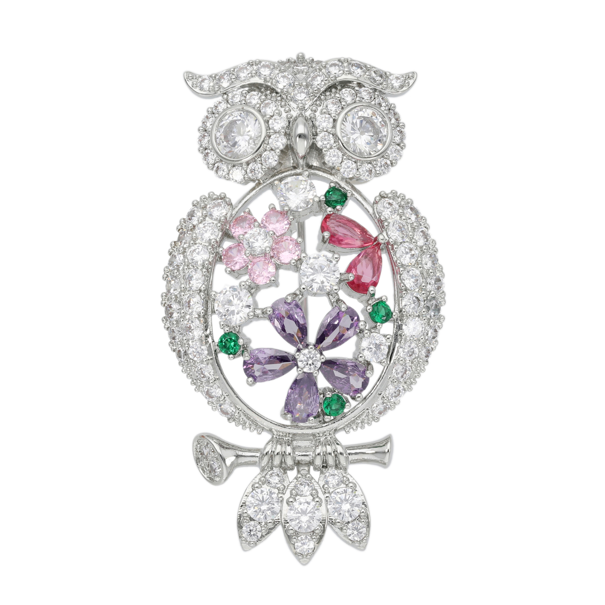 JinkaNezu CZ 円満福来[フクロウ]ブローチ ジンカネヅ（JinkaNezu