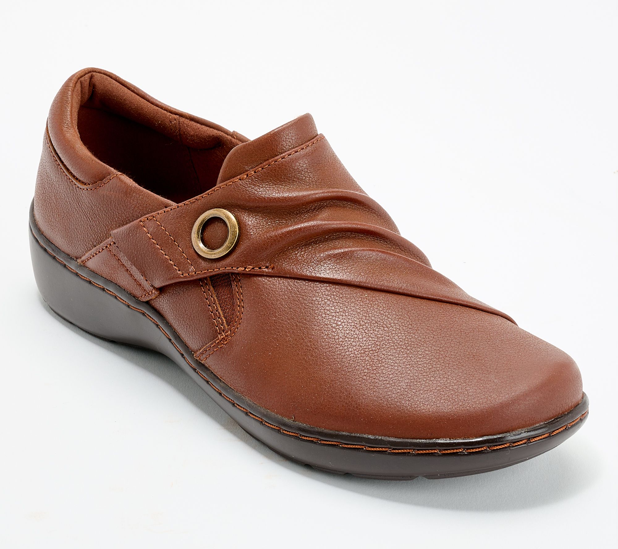 Clarks Leather Slip-Ons Cora Aubrie - QVC.com