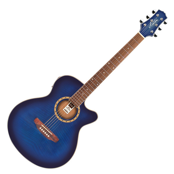 DISC Ashton SL29CEQ Electro Acoustic Guitar, Transparent Blue
