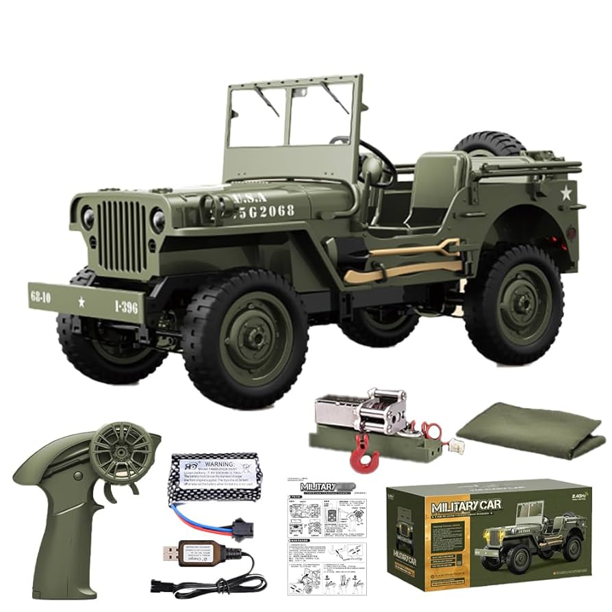 JJRC C8815 1/10 WILLYS JEEP RC Car, 4WD RTR Military Crawler with