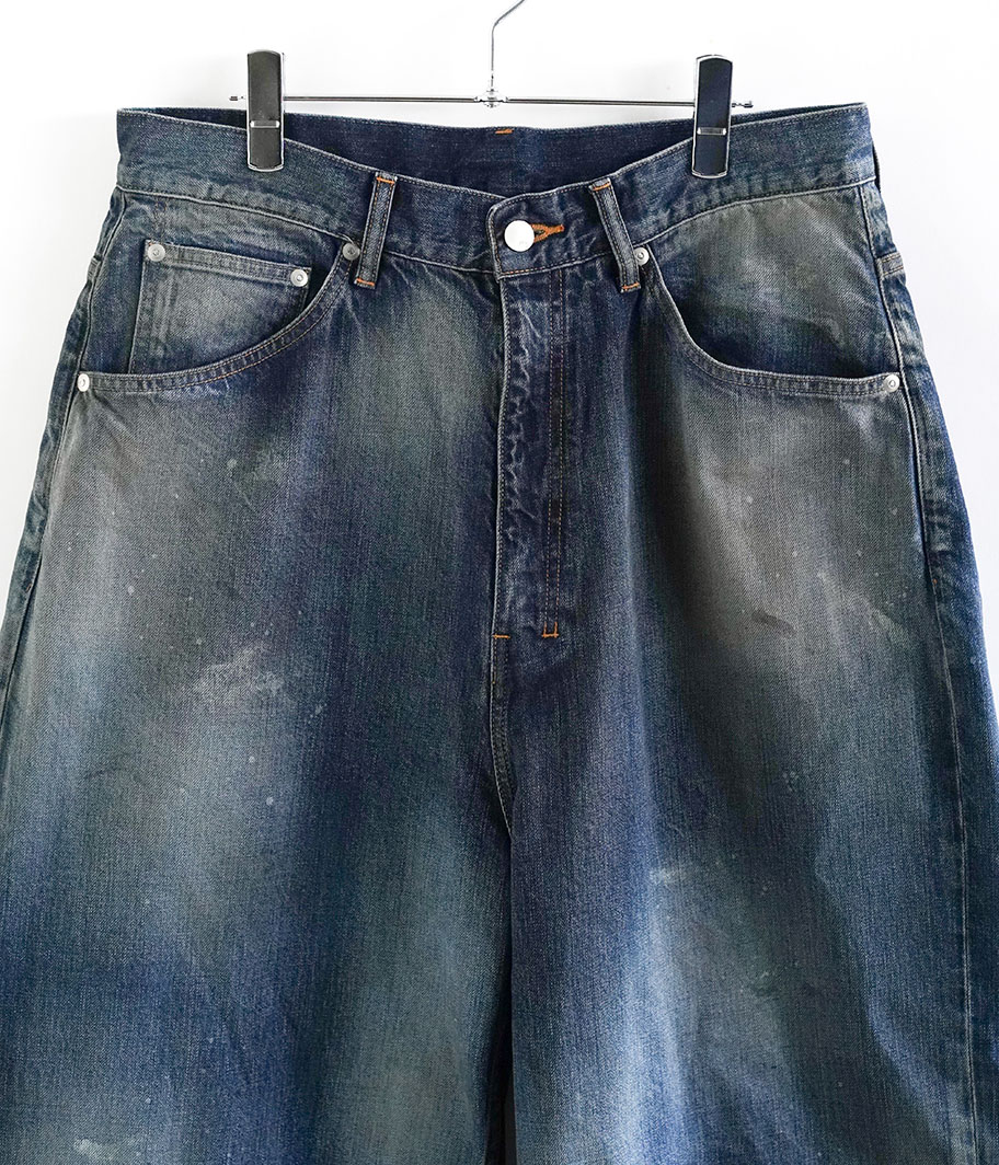 ANCELLM AGING WIDE 5P DENIM PANTS [INDIGO] - Fresh Service