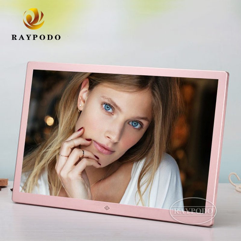 RAYPODO 17 inch digital photo frame with metal cover