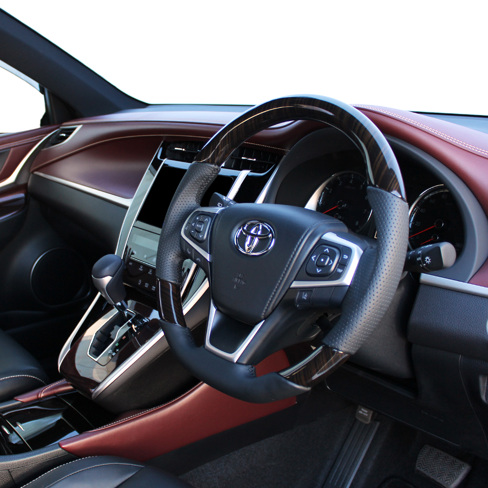 REAL 55ブラックウッド Amazon | REAL(レアル)ステアリング【ハリアー(80系)】55ブラック