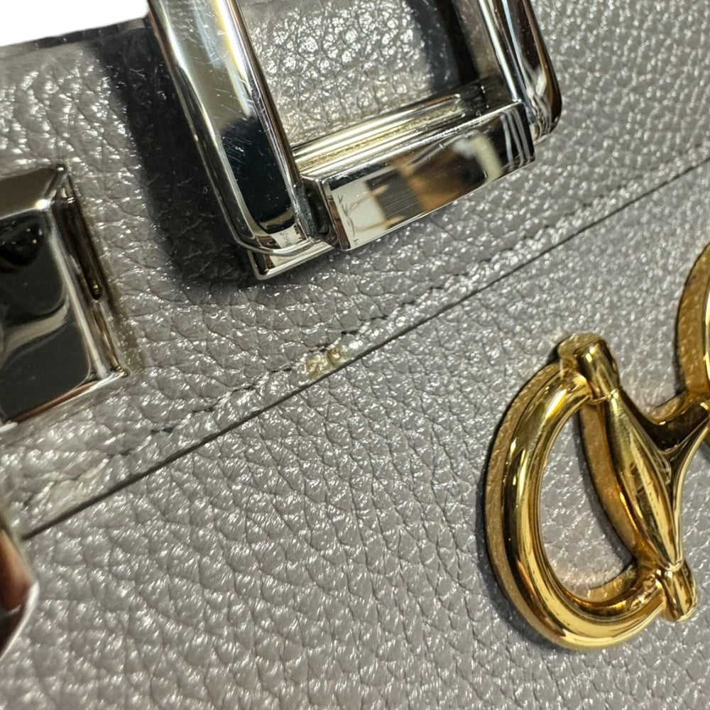 GUCCI グッチ ズゥミ ショルダーバッグ レザー グレー レディース 中古