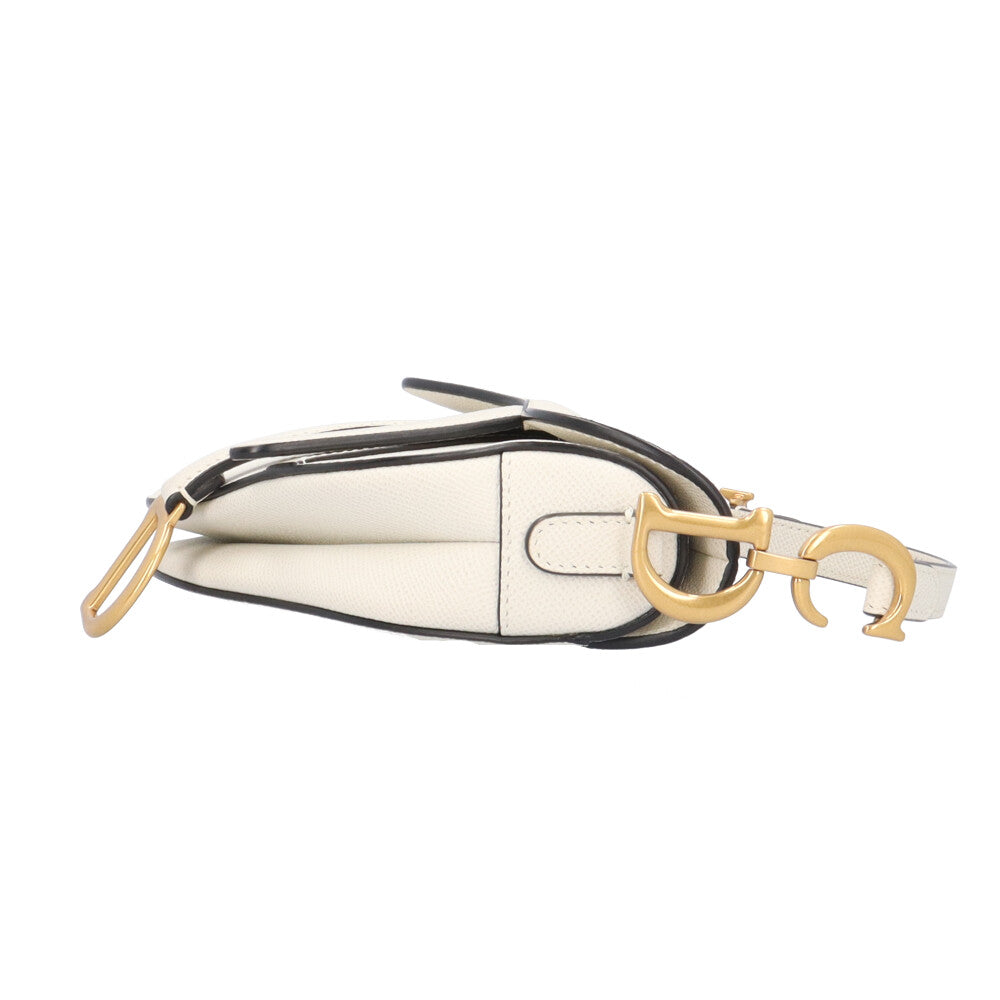 Dior ディオール サドルバッグ ハンドバッグ レザー ホワイト