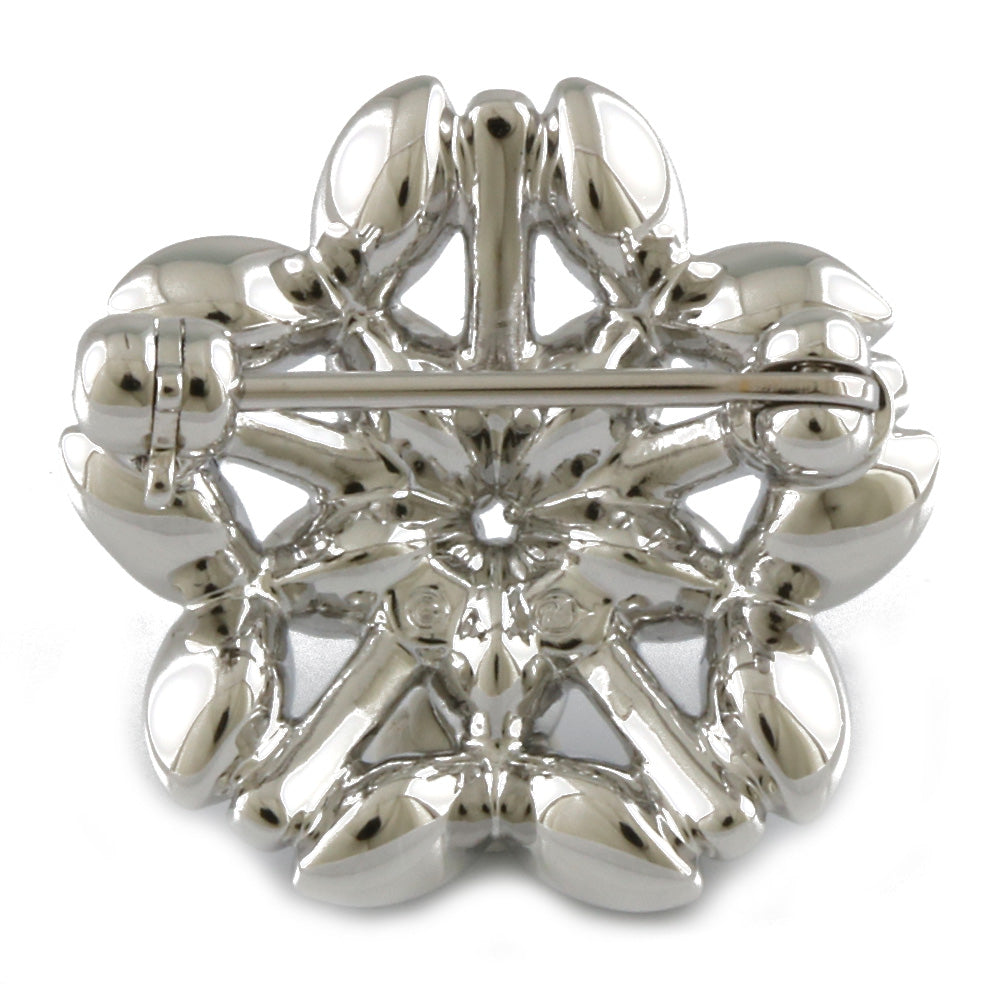 中古】 スワロフスキー SWAROVSKI ブローチ 花 フラワー 雪の結晶