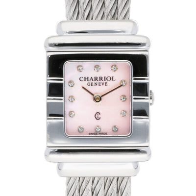 中古】 シャリオール CHARRIOL SS 腕時計 バングル ダイヤ12P
