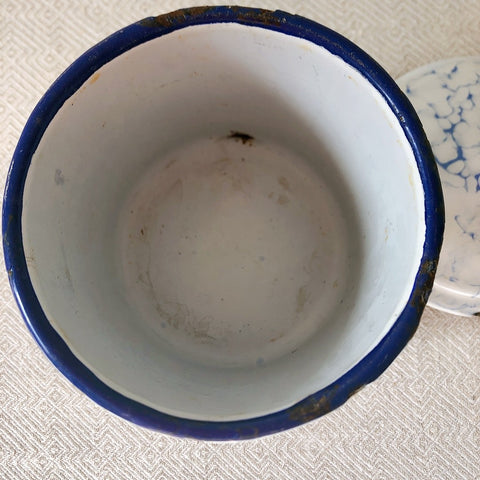 フランスアンティーク ブロカント雑貨 ホーロー製キャニスター2個