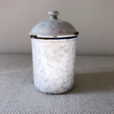 フランスアンティーク ブロカント雑貨 ホーロー製キャニスター2個