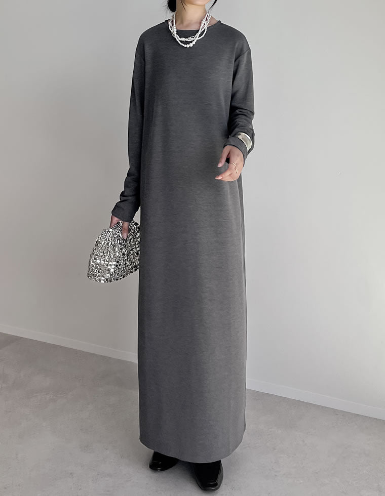 裏微起毛リブカットソー袖ギャザーワンピース - ワンピース通販 | 人気