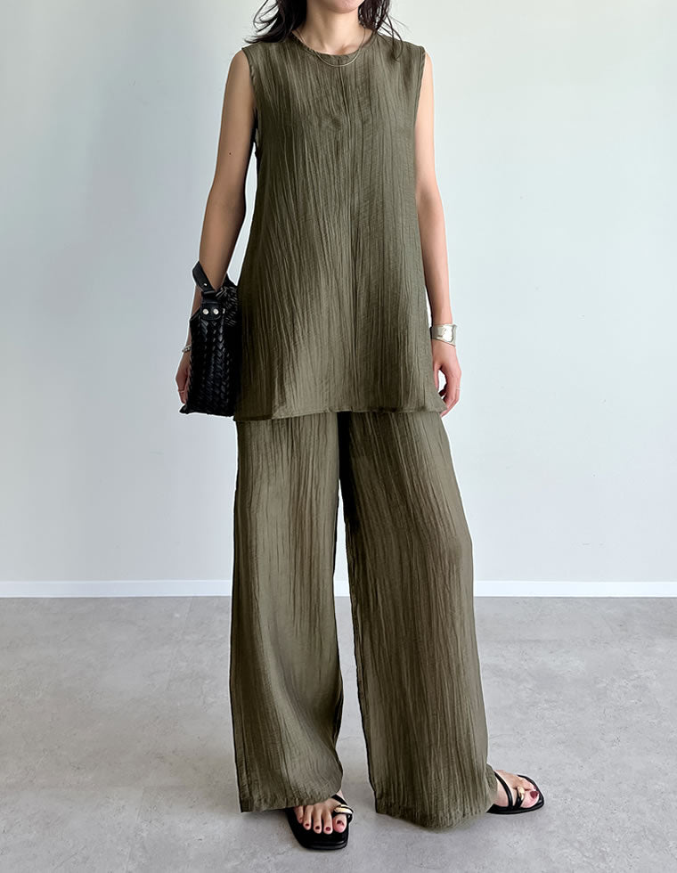 シアーリネンタッチパンツセットアップ - セットアップ通販 | 人気