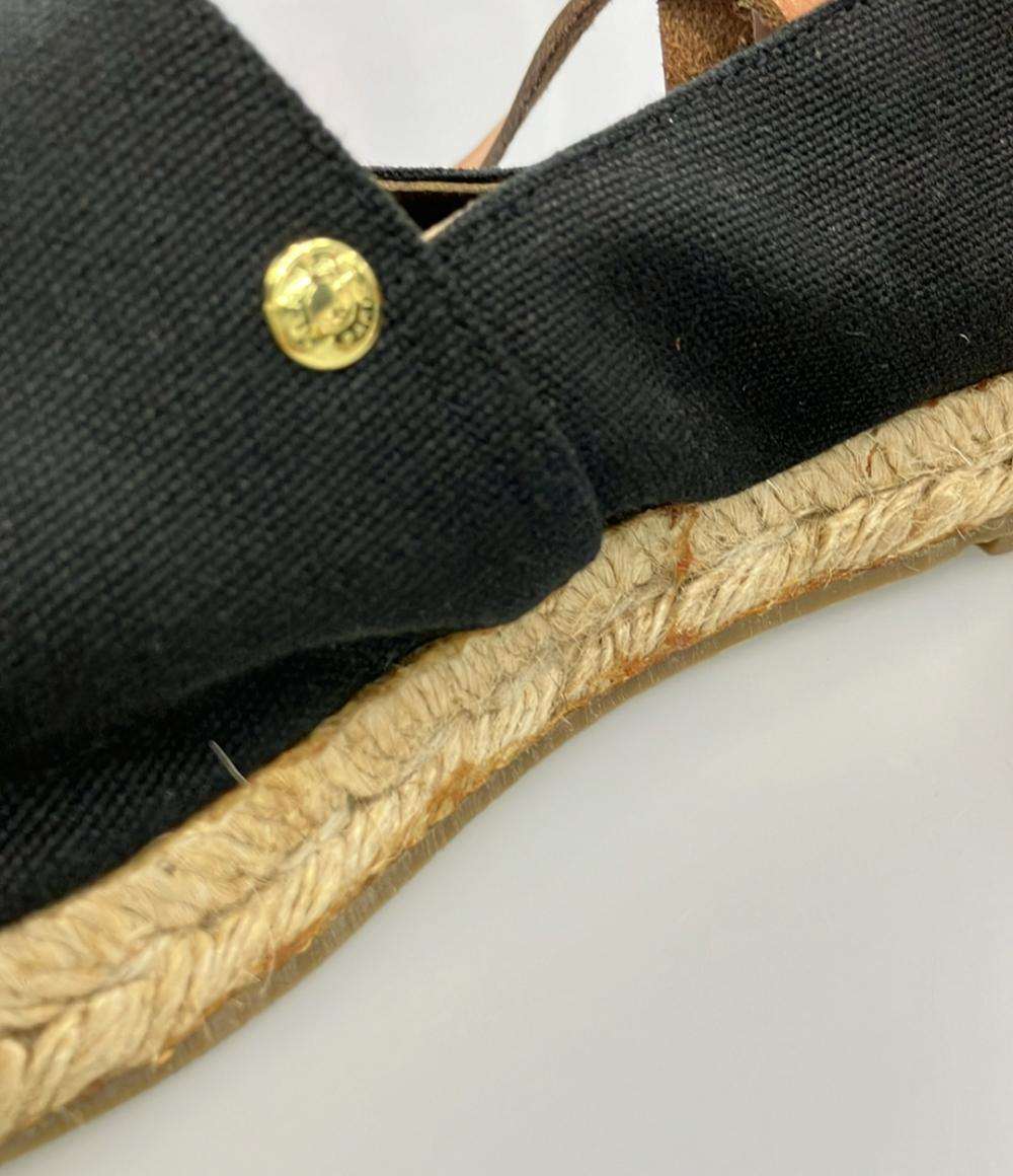 HERMES フラットシューズ アンクルストラップ エスパドリーユ