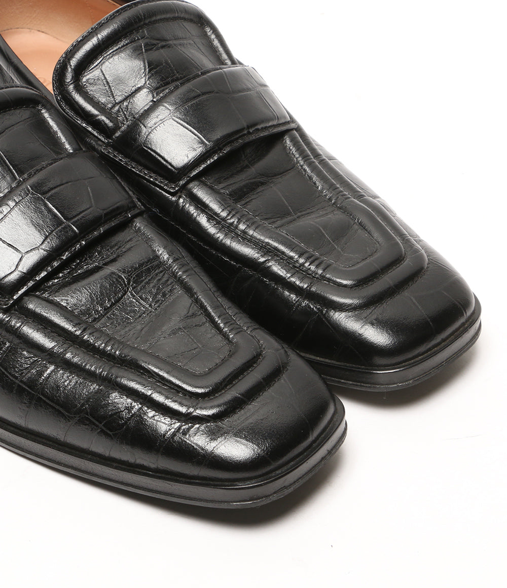 BOTTEGA VENETA クロコ型押しローファー レディース SIZE 37 ボッテガ