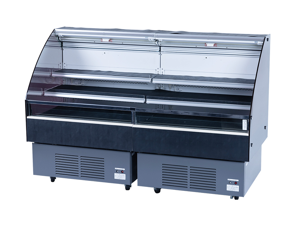 3尺ひな段冷蔵オープンケース/連結(2段) - 株式会社 冷研 | 冷蔵・冷凍