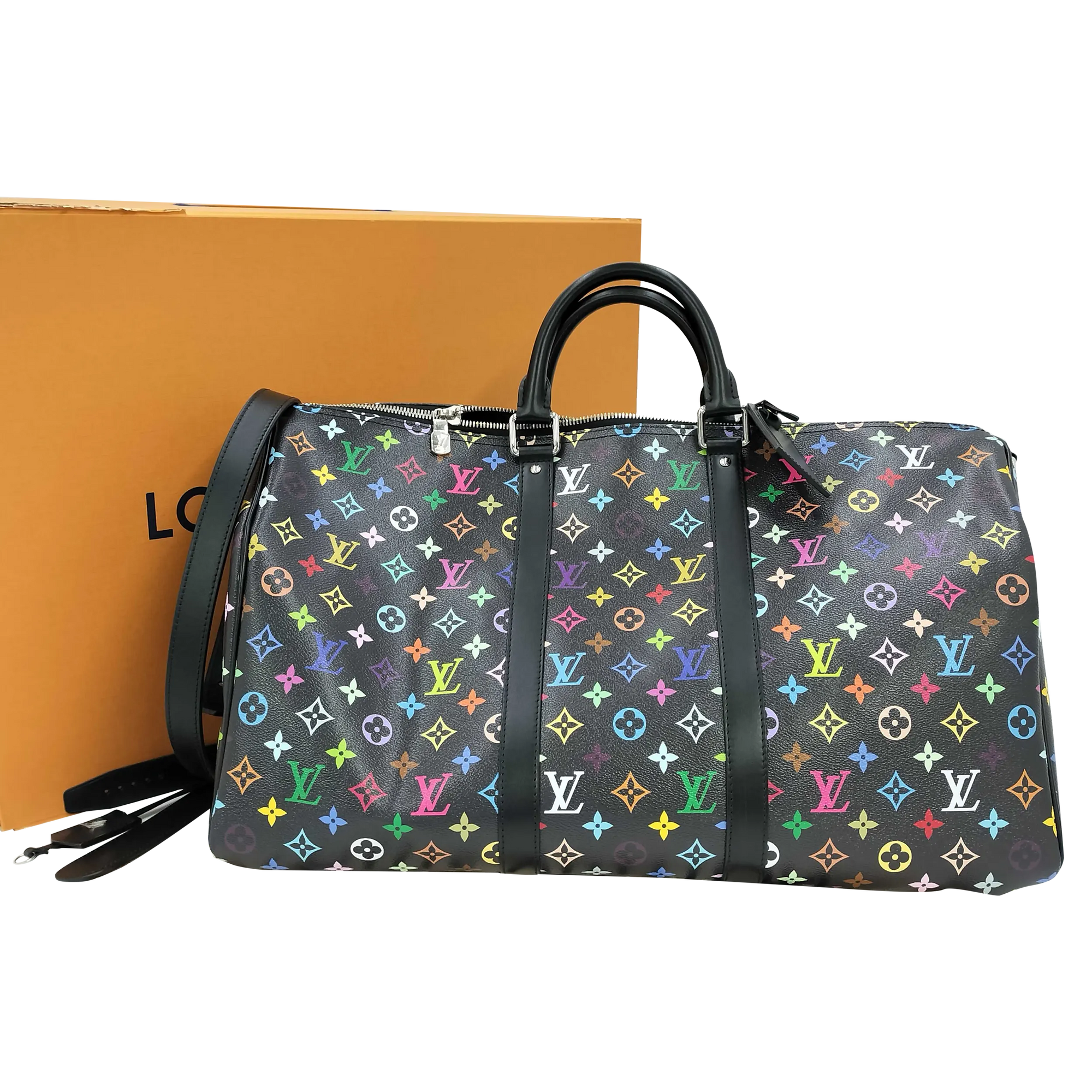 Pre-Owned Louis Vuitton x Takashi Murakami Multicolore Keepall 50