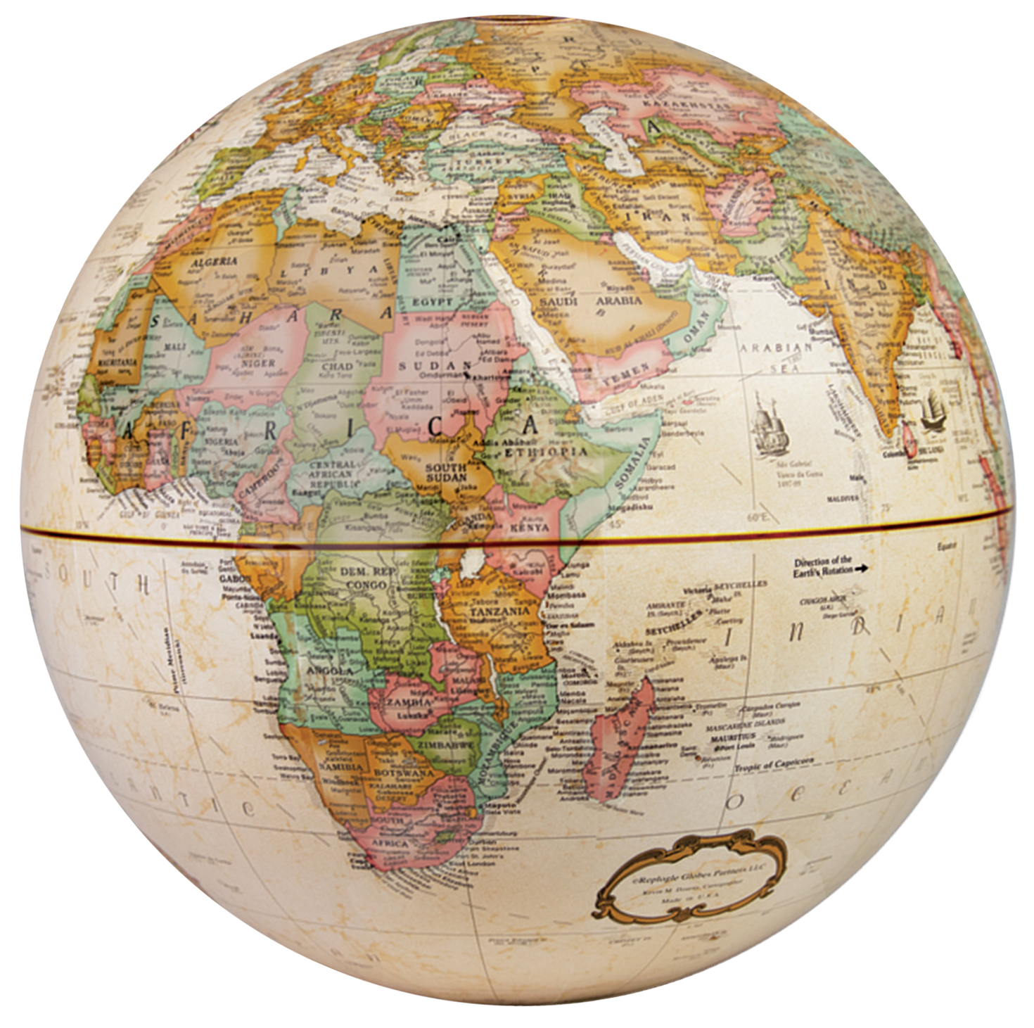 12” World Classic Antique Ocean Replacement Globe Ball | Replogle