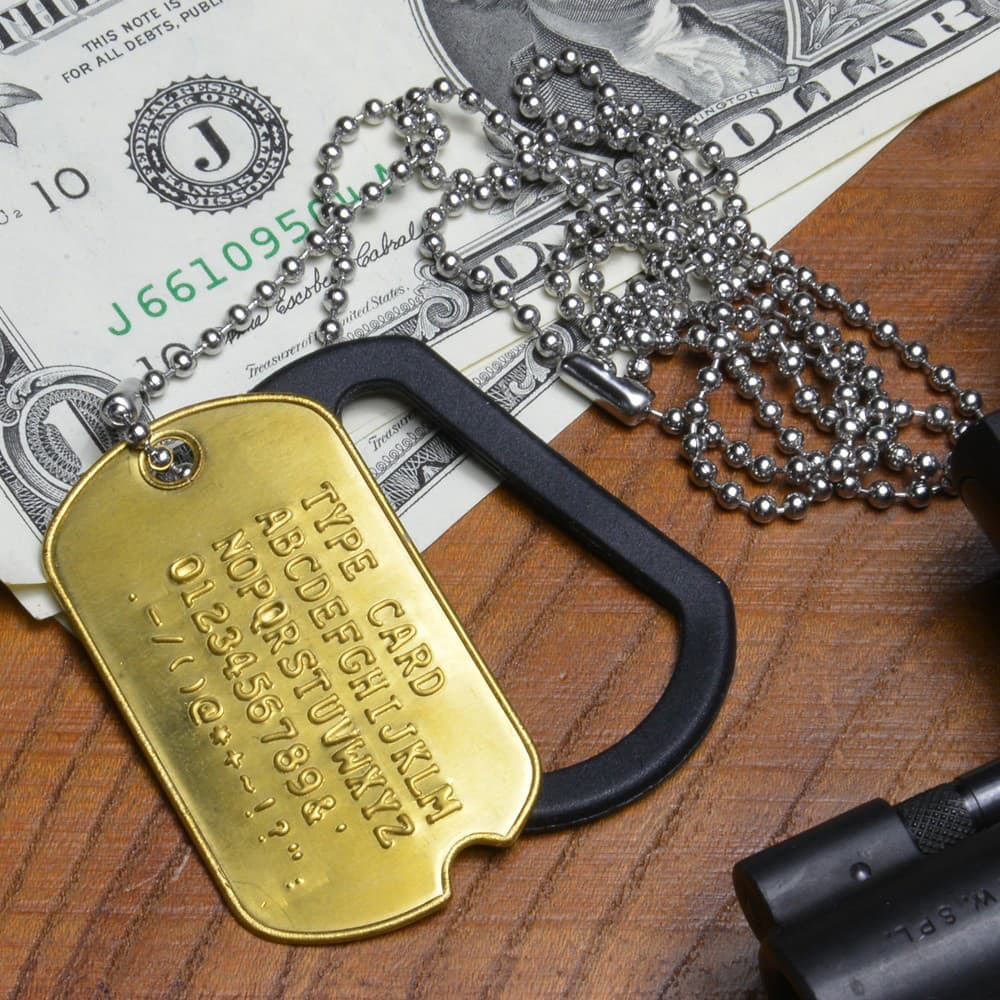 100個 ドッグタグ 真鍮 USA アメリカ雑貨 金色 大量 まとめ売り 当時物