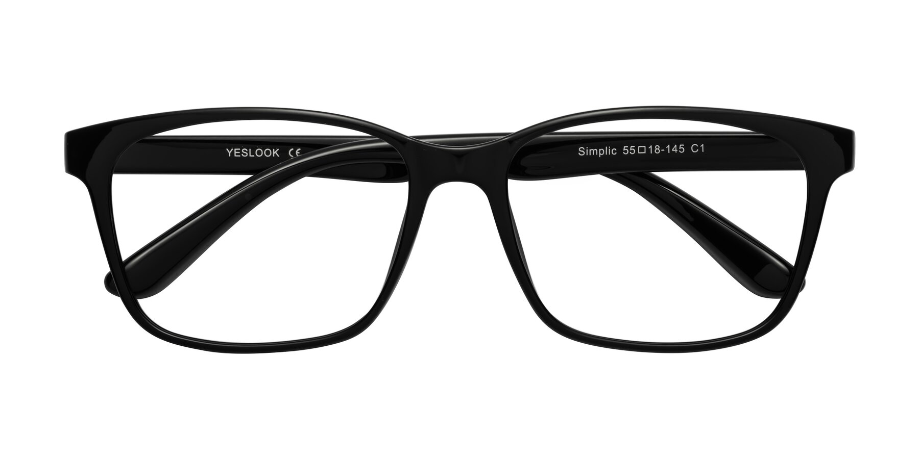 Black Low Bridge Fit TR90 Trapezoid Eyeglasses - Simplic