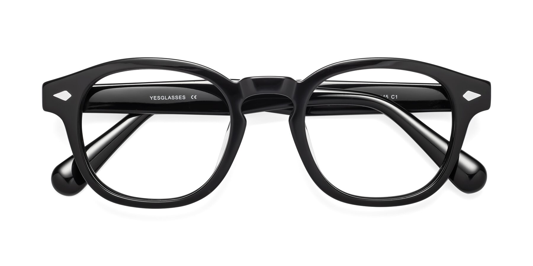 Black Keyhole Bridge Acetate Trapezoid Eyeglasses - WALL-E
