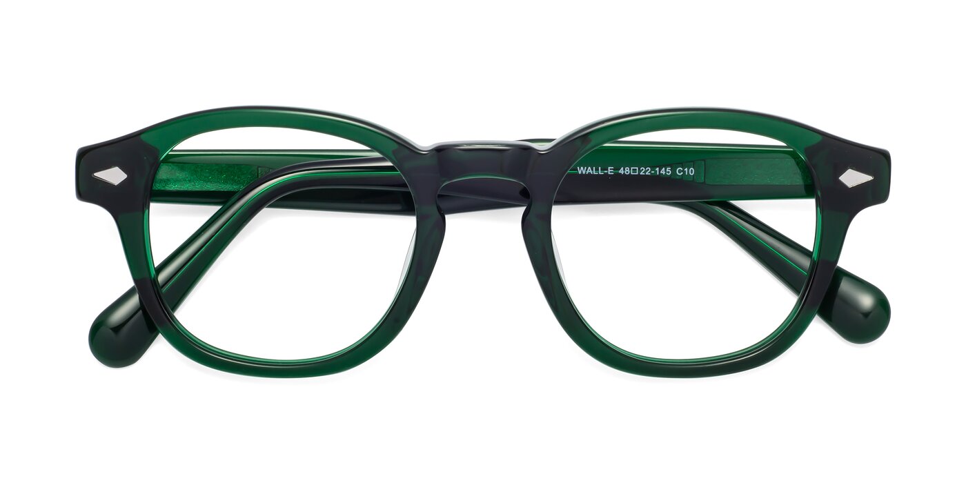 Green Keyhole Bridge Acetate Trapezoid Eyeglasses - WALL-E