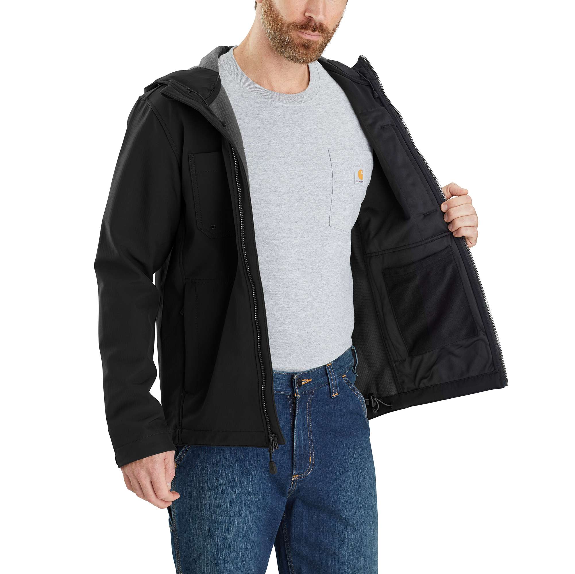 Rain Defender® Relaxed Fit Midweight Softshell Hooded Jacket