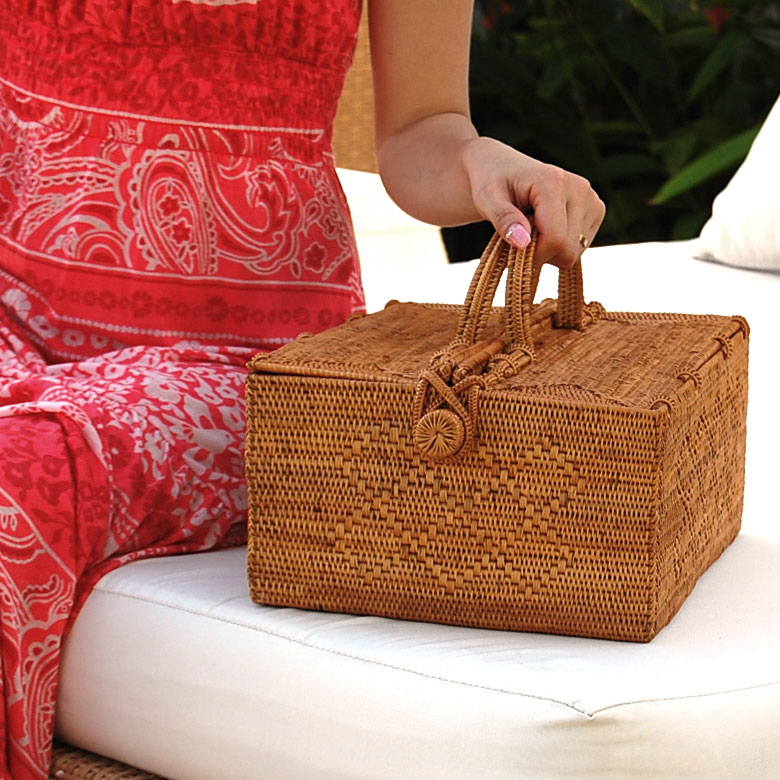 アタ製カゴバッグ[ランチバッグM][2993]【アジアン雑貨のアジア工房