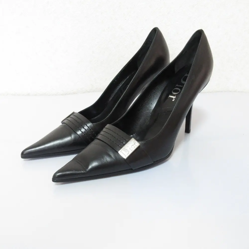 Dior ブラック ハイヒール・ミュール37.5 1/2 Christian Dior サンダル