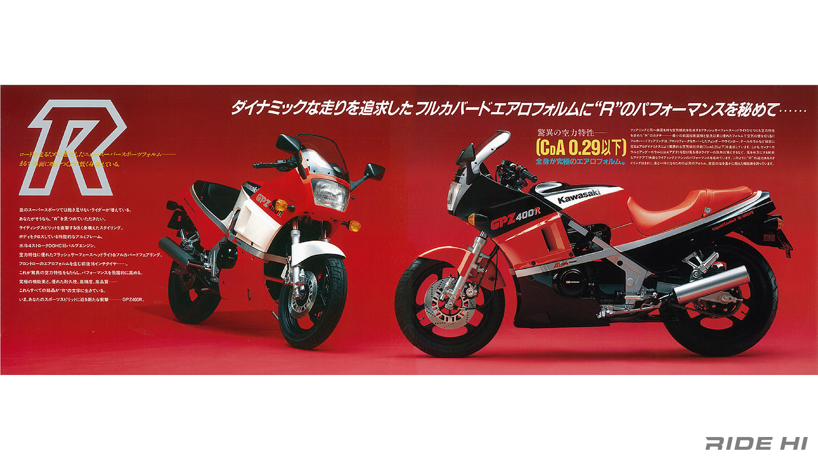 GPZ400Rはいきなりの水冷とフルエアロカウルの独自フォルムが衝撃だっ