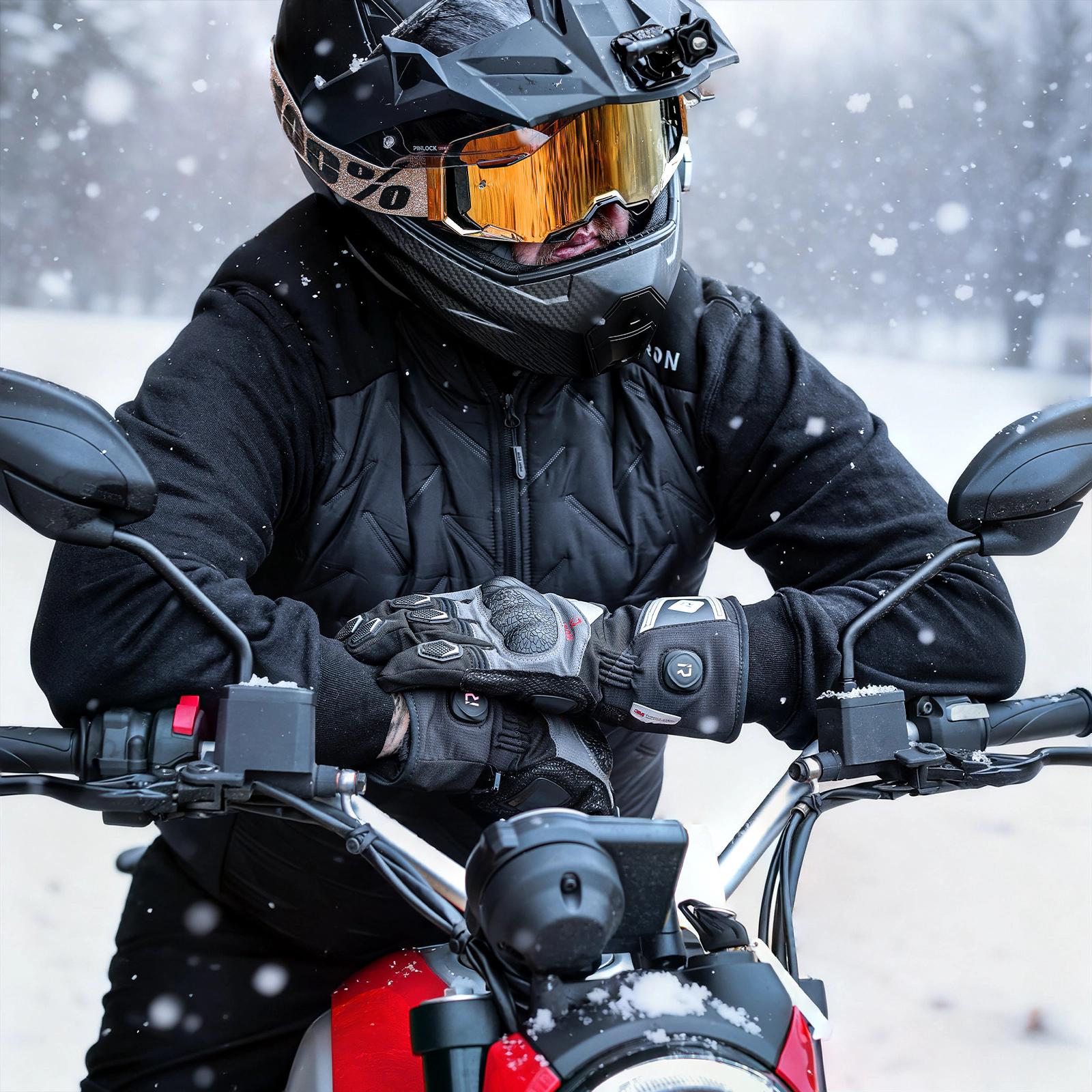 RIDEIRON 冬用防水 スマート電熱 バイク用グローブ| MG7501H