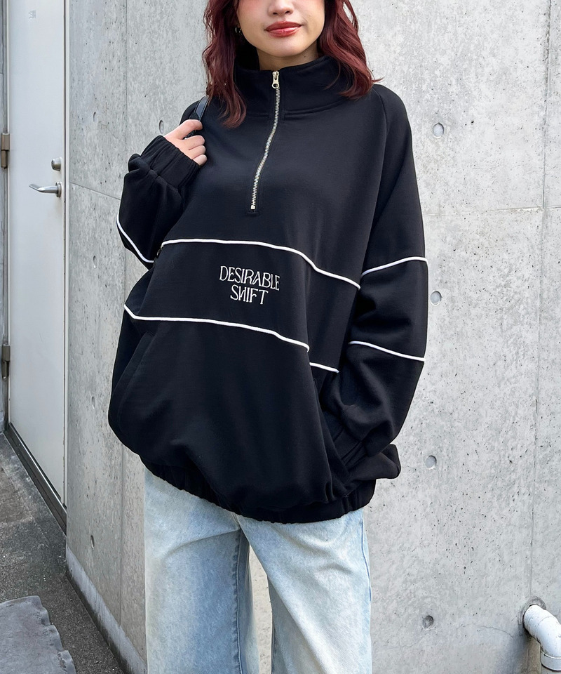 配色パイピングハーフZIPトレーナー｜SPIRALGIRL スパイラルガール
