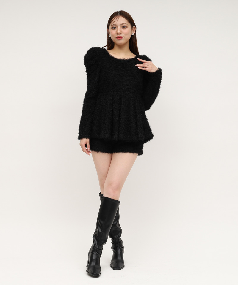 カールボア長袖ペプラムトップス｜ROYAL PARTY ロイヤルパーティー