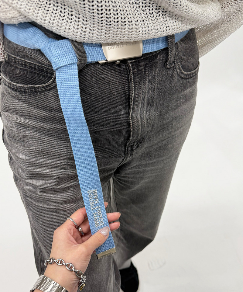 マットバックルロゴ刺しゅうガチャベルト｜DOUBLE NAME ダブルネーム