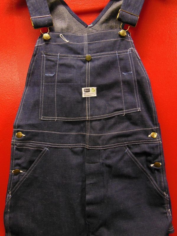 1960'S DEADSTOCK SEARS ROEBUCK UNION MADE DENIM BIB OVERALLS SZ/34