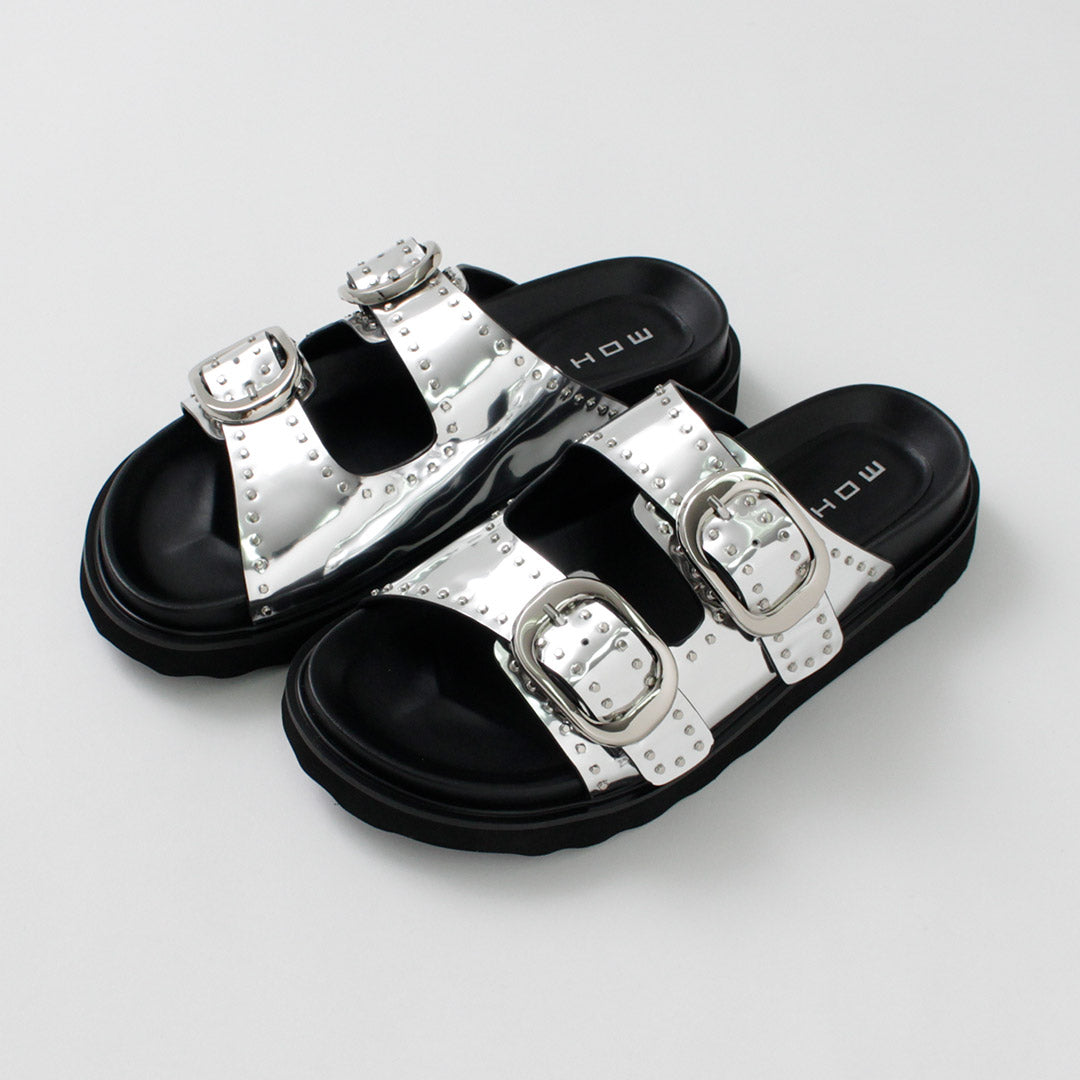 MOHI（モヒ） スタッズ ミラーサンダル / レディース フラット 牛革 本