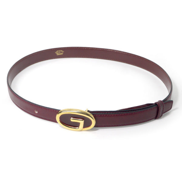 OLD Gucci Gバックル レザー細ベルト（ボルドー） – Vintage Shop Rococo