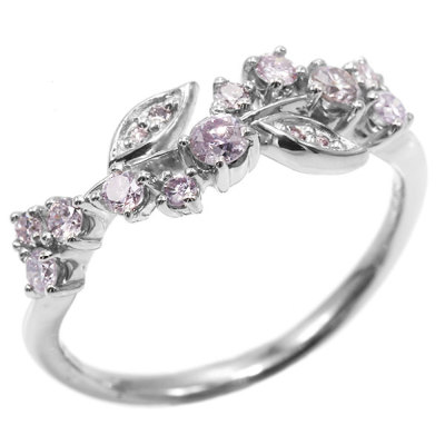 数量限定 桜カラー ピンクダイヤモンド リング チェリブロッサム PT900