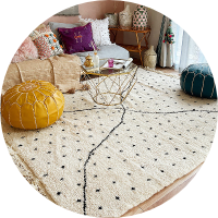 モロッコから直輸入したベニワレン！ウール100%で手織りの1点もの