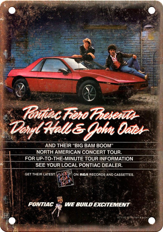 Pontiac Fiero Vintage Automobile Ad Hall & Oates Reproduction