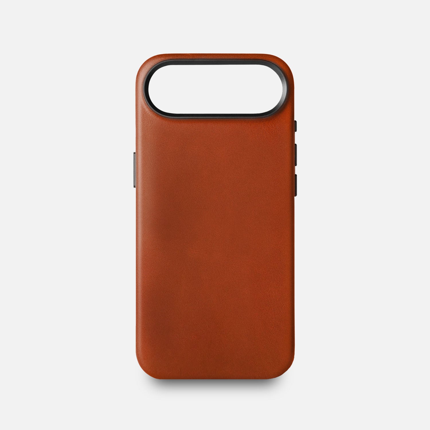 Leather iPhone 17 Air Shell Case Metal, MagSafe - Saddle Brown