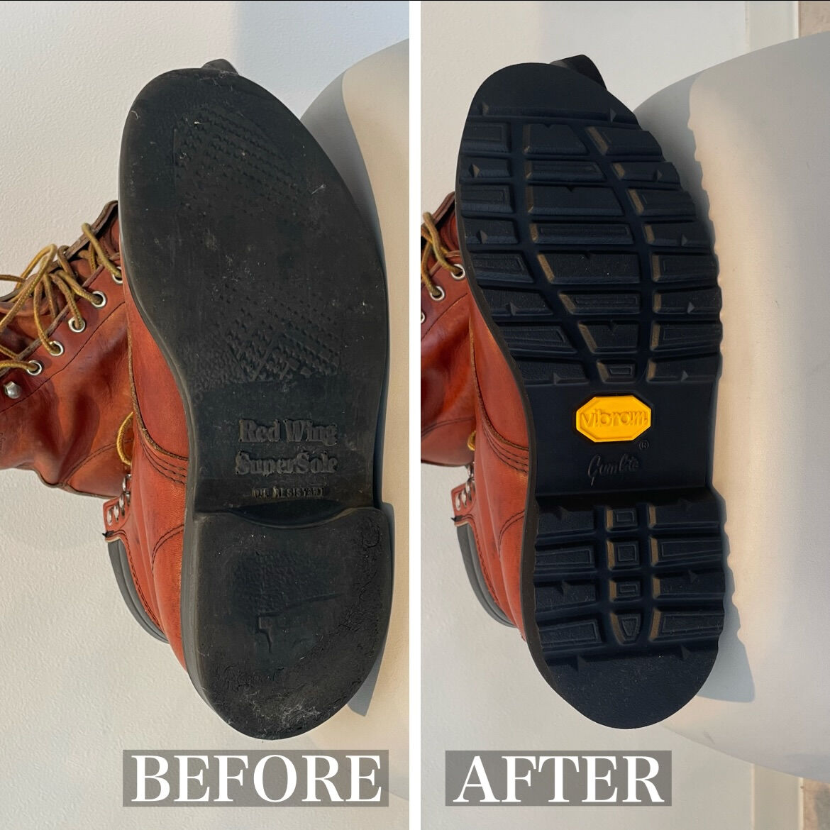 レッドウィングの劣化したスーパーソールを全交換修理しました | 実績