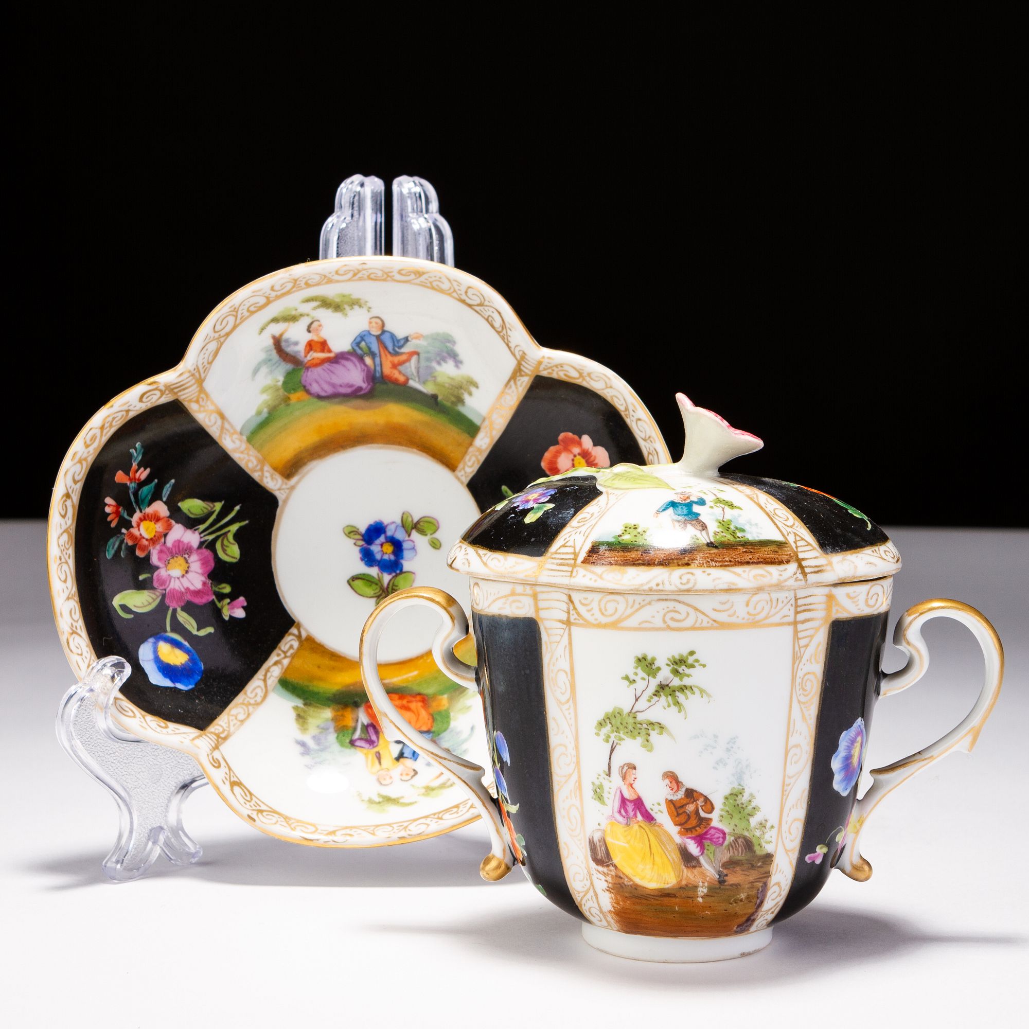 Meissen Augustus Rex Porcelain Chocolate Cup Helena Wolfsohn 19th